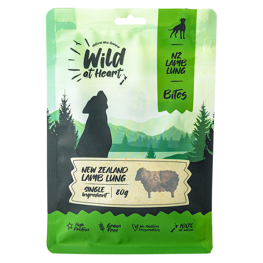 Air Dried Dog Treat New Zealand Lamb Lung Bites | Wild at Heart