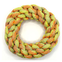 Ring Tug Rope Dog Toy - Orange / Yellow