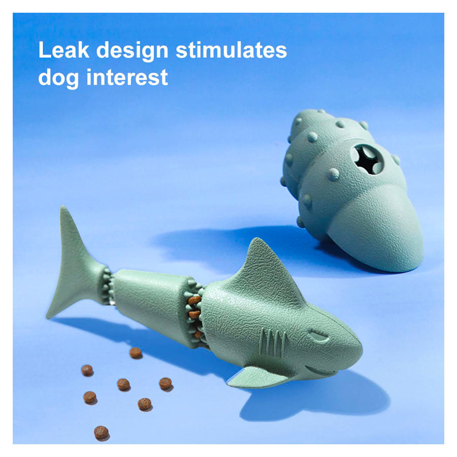 Shark themed flexible dog chew toy