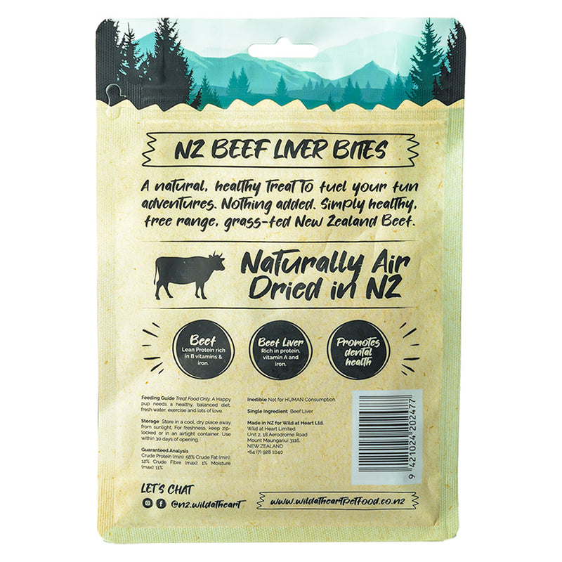 Air Dried Dog Treat New Zealand Beef Liver Bites | Wild at Heart