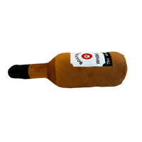 Bourbon Whiskey bottle themed plush dog toy