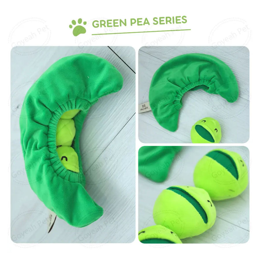 Green Peas in a Pod Hide and Seek Dog Plush Toy