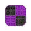 A purple square hard case mat with numbs and squares inside.