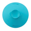 A turquoise rubber bowl back with a suction cup at the back.