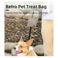Retro Portable Water-repellant Cotton Dog Treat Pouch with Clip