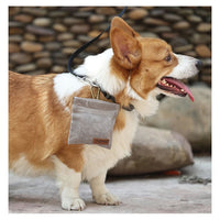 Retro Portable Water-repellant Cotton Dog Treat Pouch with Clip
