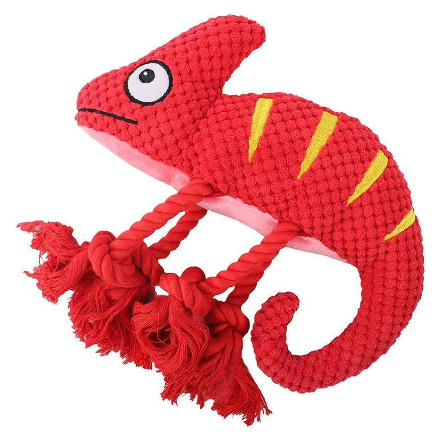 Chameleon Themed Plush Rope Dog Toy