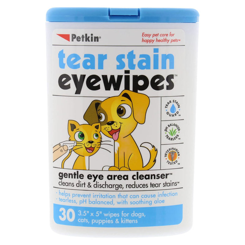 Tear Stain Eye Wipes 30 pack | Petkin