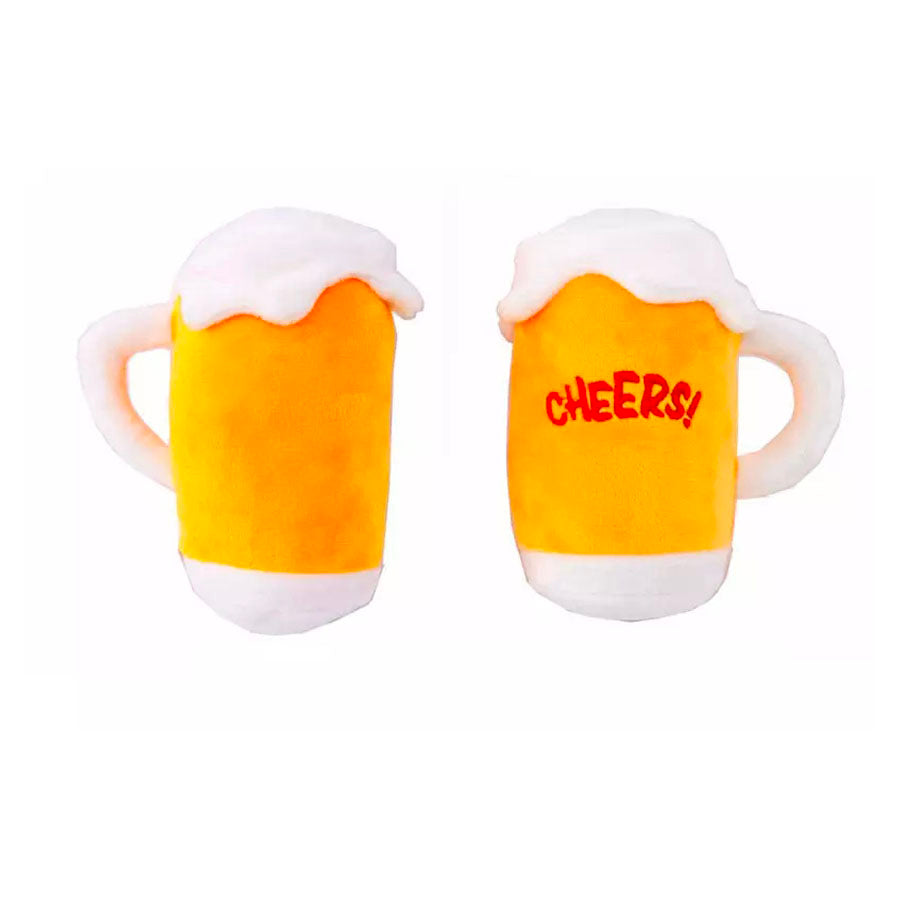Beer Themed Squeaky Dog Plush Toy