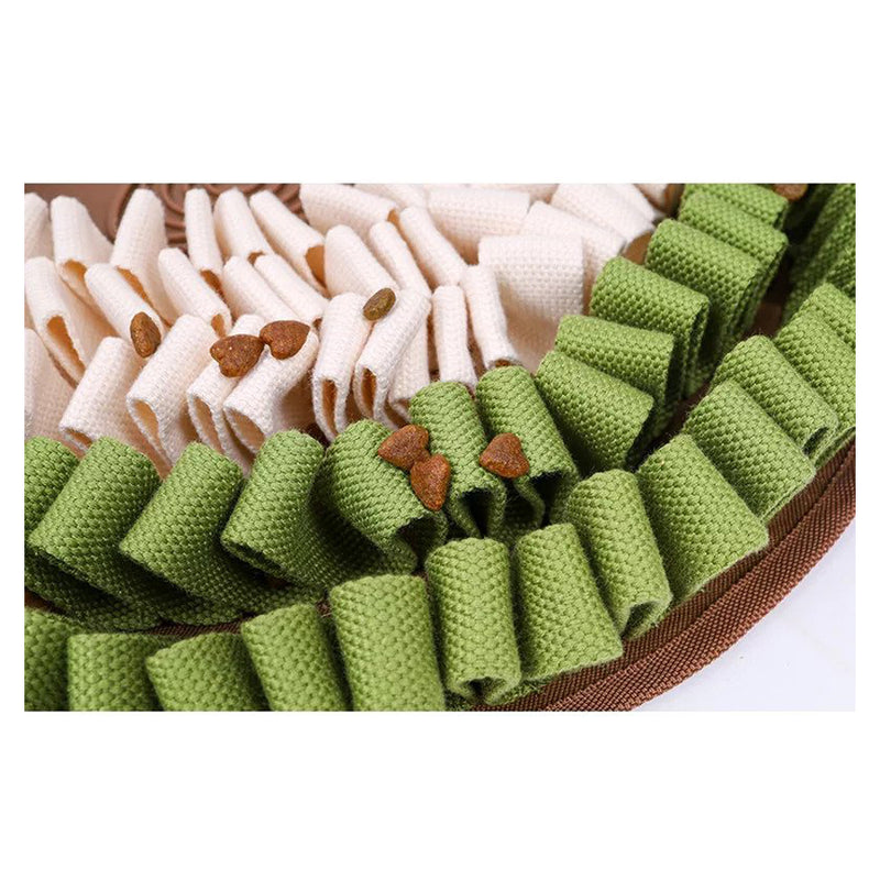 Durable dog snuffle mat with integrated lick pad