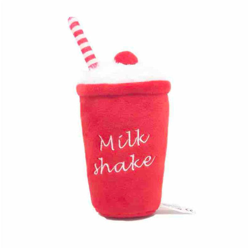 Milkshake Themed Squeaky Dog Plush Toy