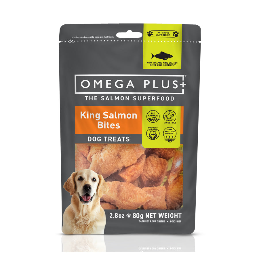 Omega Plus King Salmon Bites Dog Treats 80g