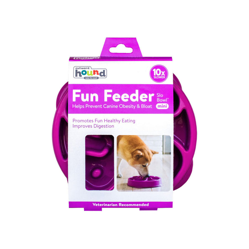 Outward Hound Fun Feeder Interactive Dog Bowl Purple