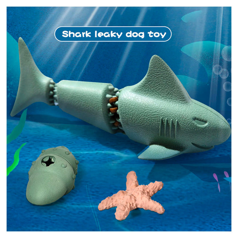 Shark themed flexible dog chew toy