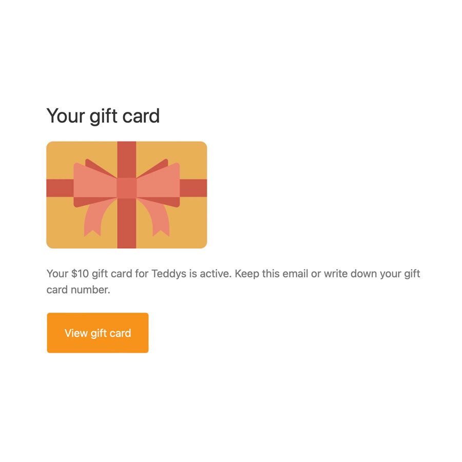 Teddy's Gift Card