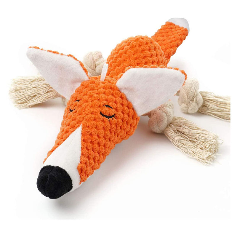Fox Themed Plush Rope Dog Toy